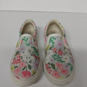 Cat & Jack Slip on Canvas Shoe, sz 11, Floral print, Pre-owned
